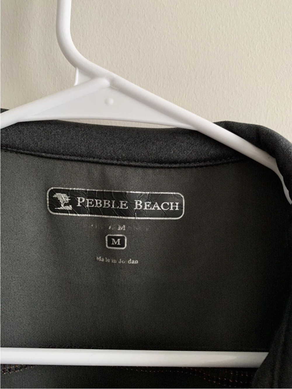 Pebble Beach Black Half-Zip Jacket with Orange Stitching Size M - Picture 3 of 4